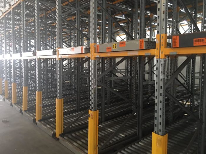 scaffalatura portapallet a gravità