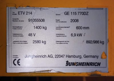Carrello Elevatore retrattile Jungheinrich ETV 214 - immagine 4