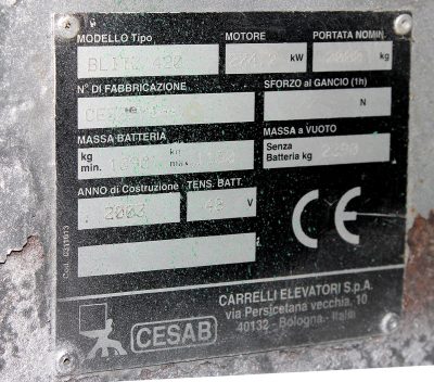 Carrello Elevatore Cesab Blitz 420 - immagine 5